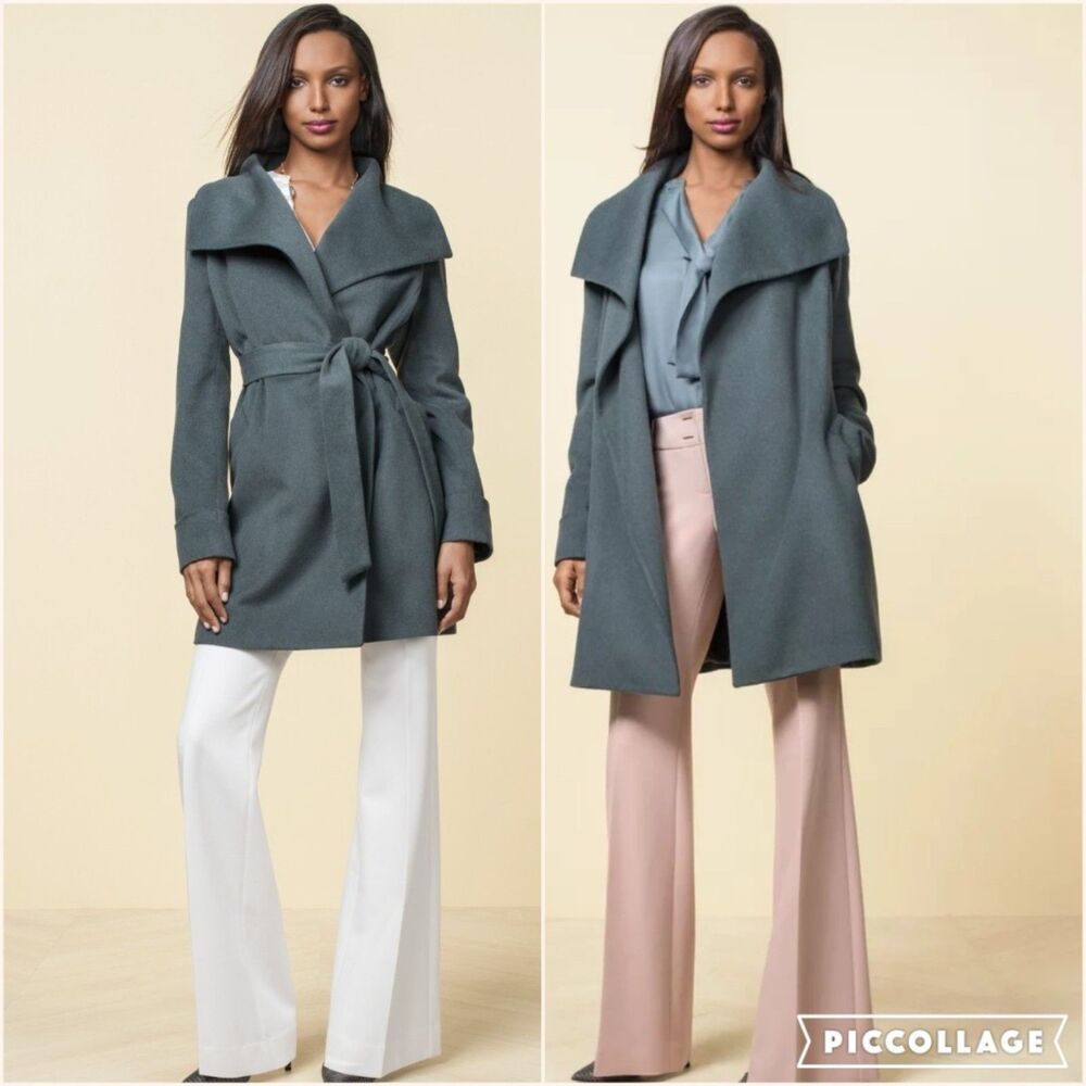 The Limited Green Wool Wrap Coat